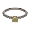 ANILLOS DE COMPROMISO Solitario firmado tiffany & co en platino con brillante fancy intense 0.40Ct. Talla 9.