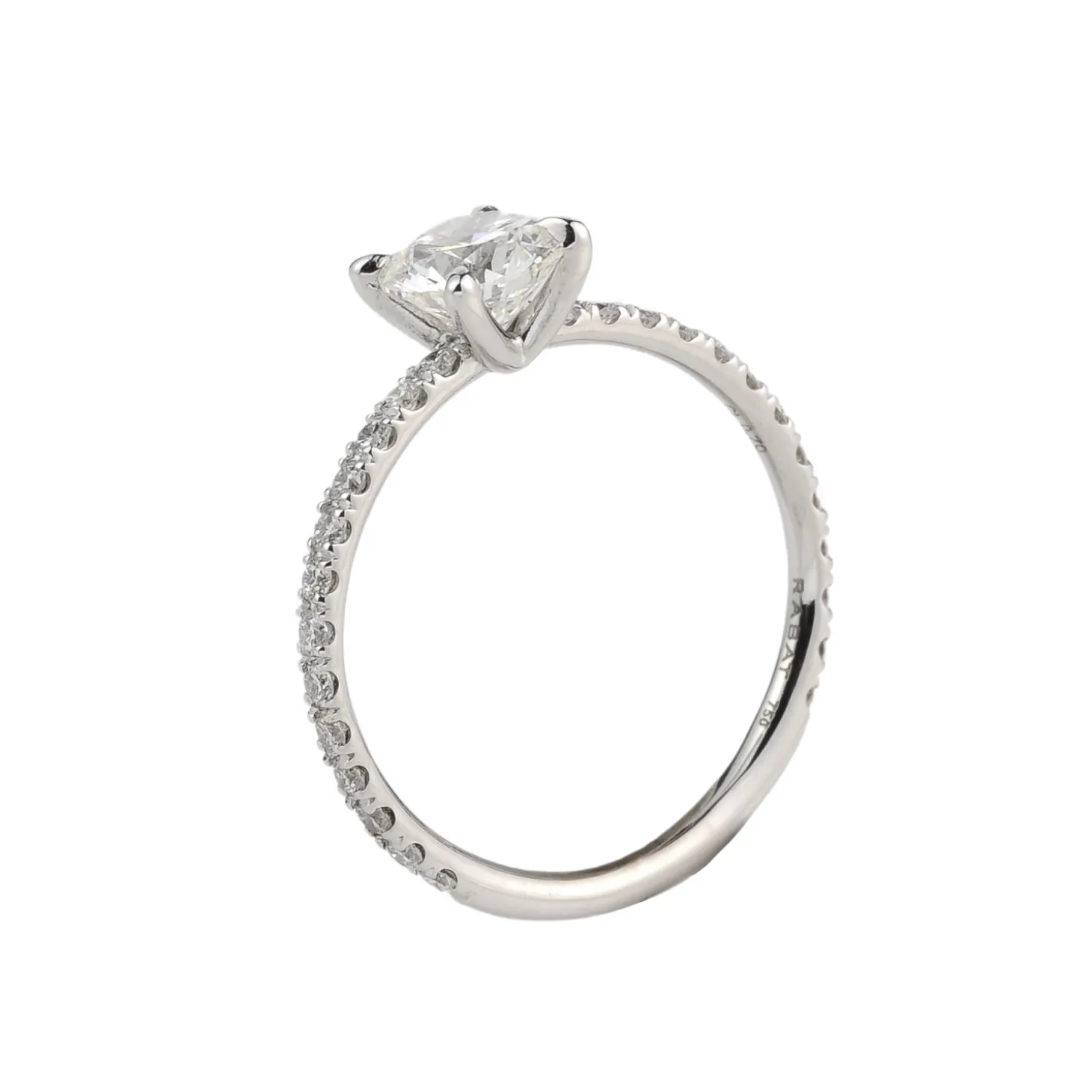 ANILLOS DE COMPROMISO Solitario oro blanco y diamante color g, pureza vs2 y peso 0,70 cts.