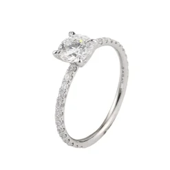 ANILLOS DE COMPROMISO Solitario oro blanco y diamante color g, pureza vs2 y peso 0,70 cts.