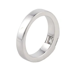 ANILLOS DE COMPROMISO Solitario cartier en oro blanco con un brillante. Talla 48.