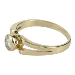 ANILLOS DE COMPROMISO Solitario oro amarillo color h, pureza si1 y peso 0,35 cts.