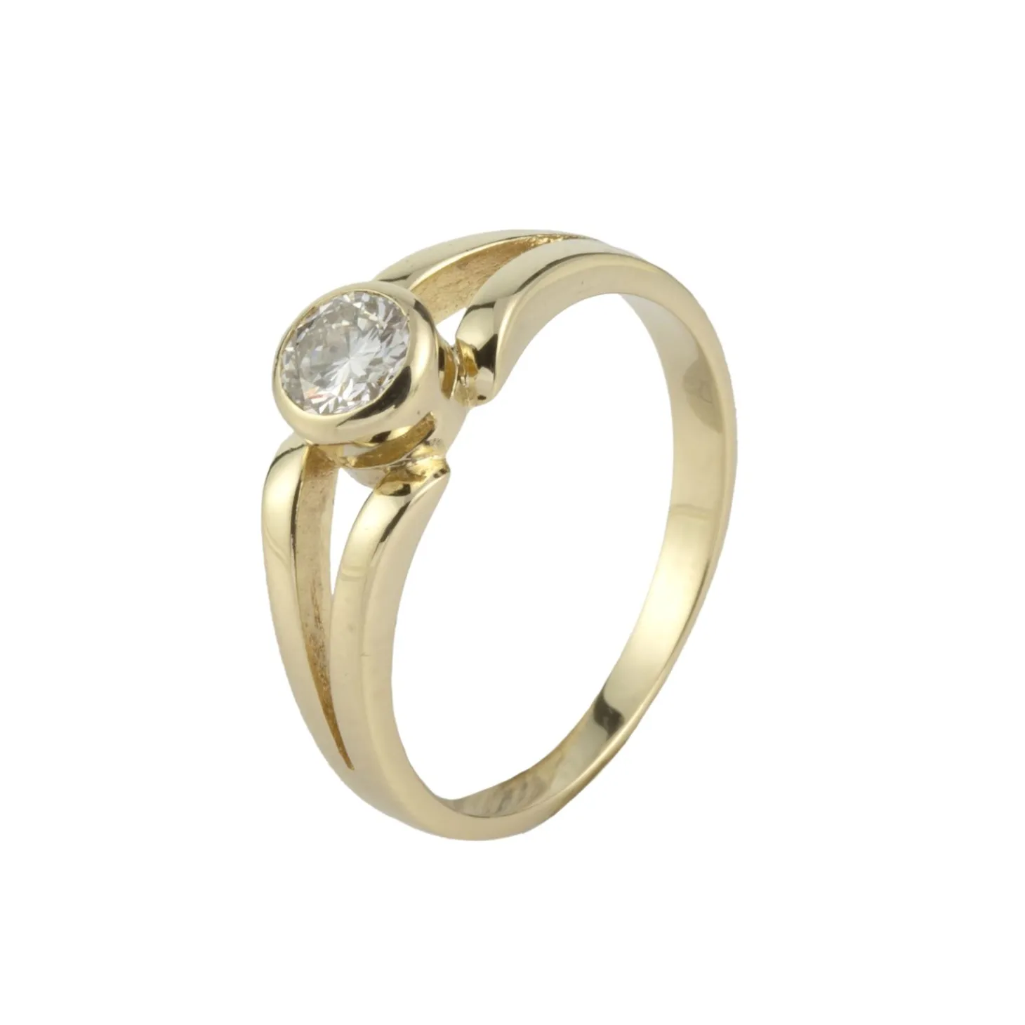 ANILLOS DE COMPROMISO Solitario oro amarillo color h, pureza si1 y peso 0,35 cts.