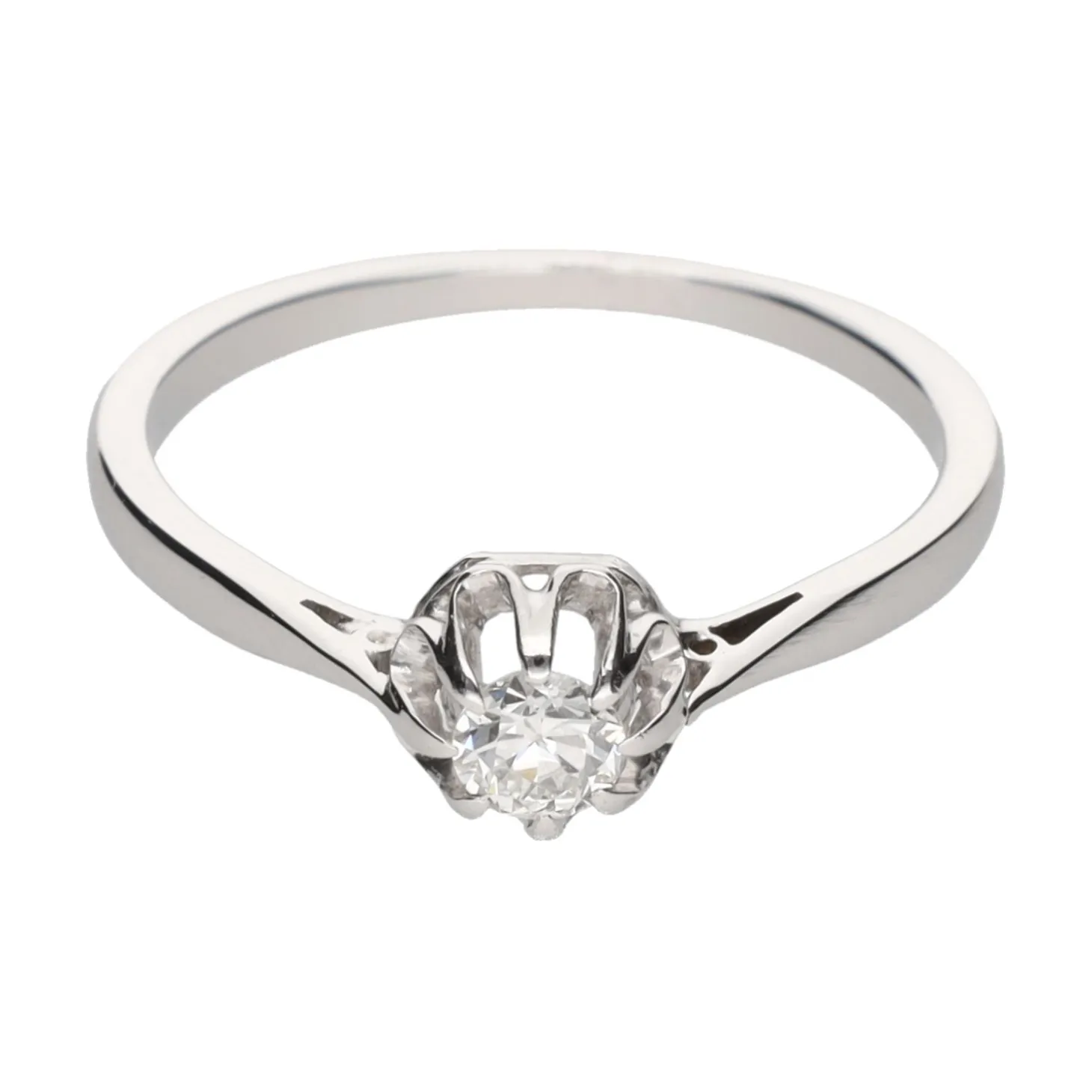 ANILLOS DE COMPROMISO Solitario en oro blanco y un brillante con un peso estimado de 0.20 Ct.