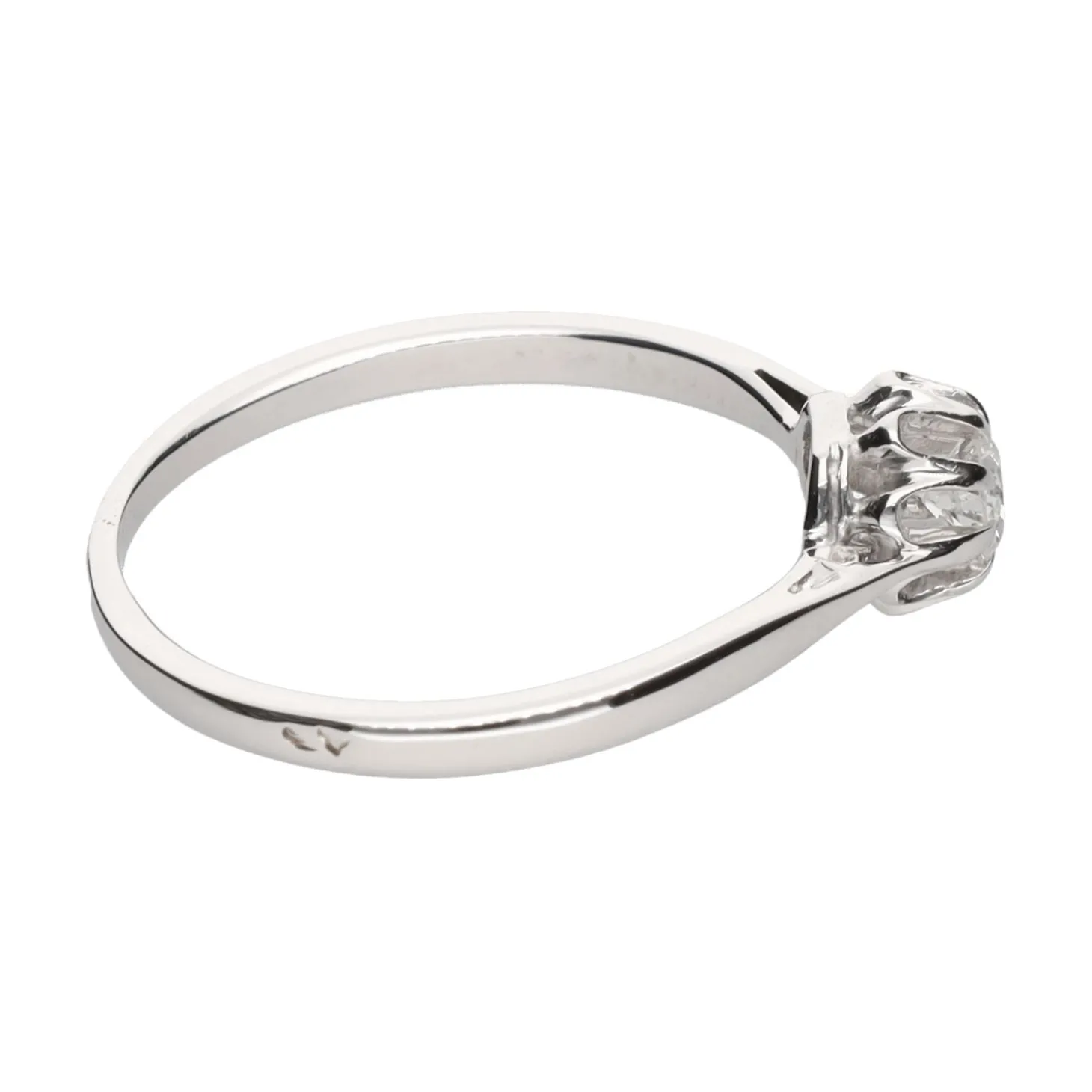 ANILLOS DE COMPROMISO Solitario en oro blanco y un brillante con un peso estimado de 0.20 Ct.