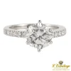 ANILLOS DE COMPROMISO Solitario oro blanco y diamantes color b, pureza si1 y peso 2,52 cts.