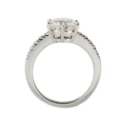 ANILLOS DE COMPROMISO Solitario oro blanco y diamantes color b, pureza si1 y peso 2,52 cts.
