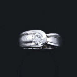 ANILLOS DE COMPROMISO Sortija solitario oro blanco.