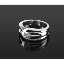 ANILLOS DE COMPROMISO Sortija solitario oro blanco.