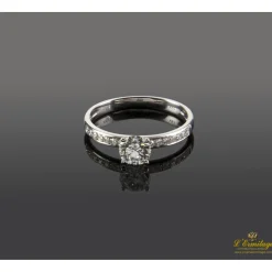 ANILLOS DE COMPROMISO Sortija solitario oro blanco color h, pureza vs1 y peso 0,62 cts.