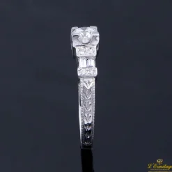 ANILLOS DE COMPROMISO Sortija oro blanco y diamantes color g, pureza si1 y peso 0,55 cts.