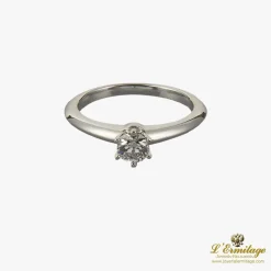 ANILLOS DE COMPROMISO Sortija solitario oro blanco.