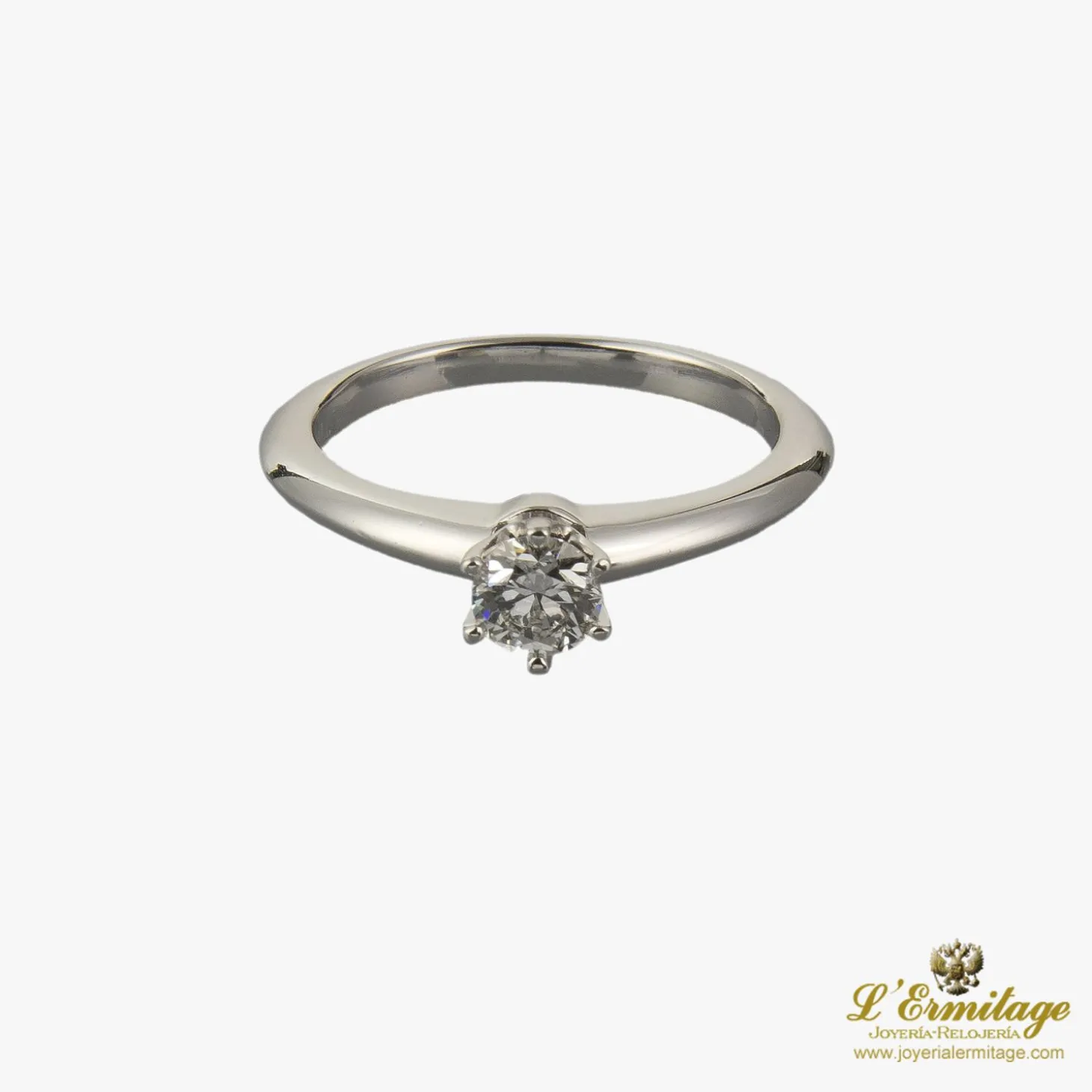 ANILLOS DE COMPROMISO Sortija solitario oro blanco.