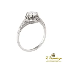 ANILLOS DE COMPROMISO Sortija solitario oro blanco color g, pureza si1 y peso 0,55 cts.