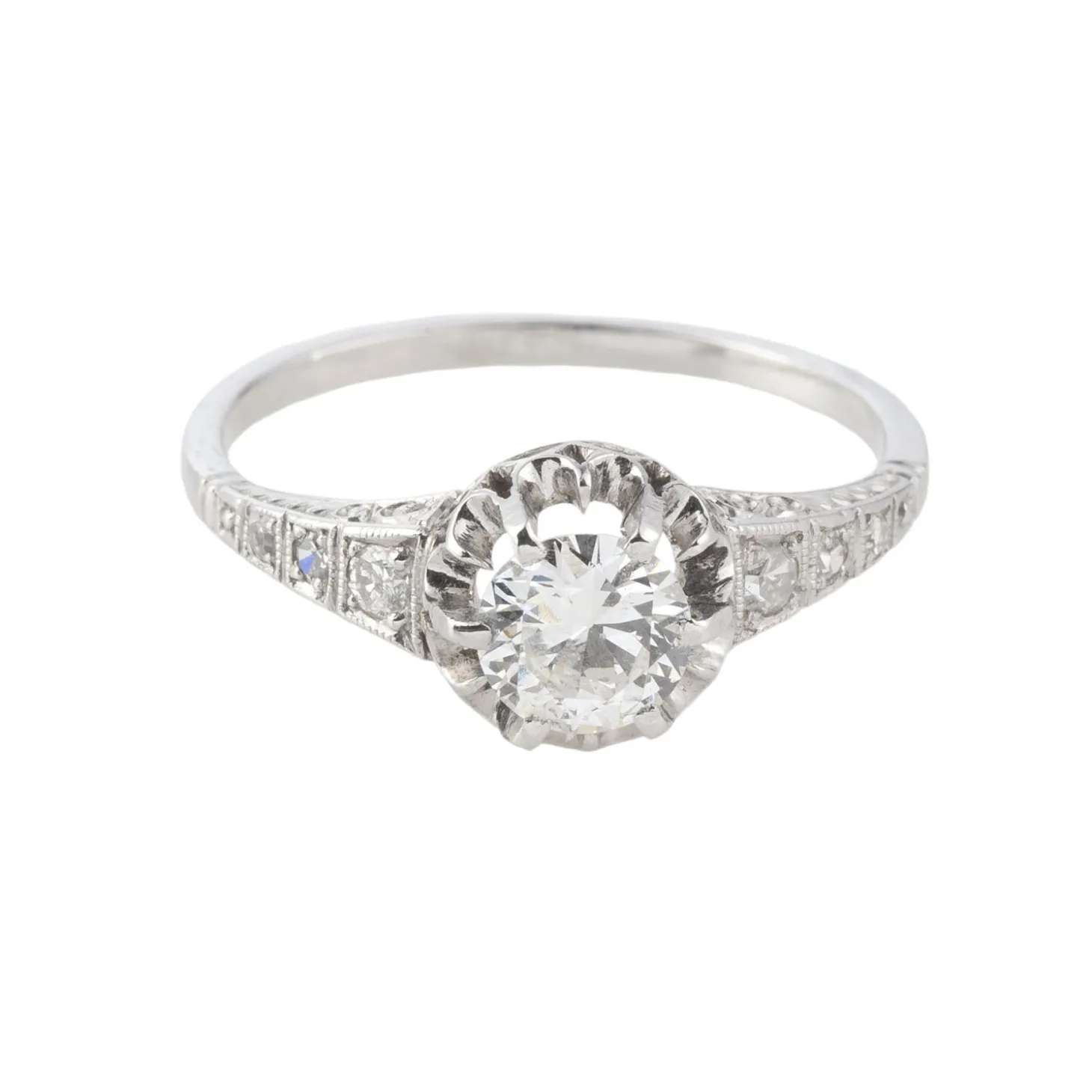 ANILLOS DE COMPROMISO Sortija solitario oro blanco color g, pureza si1 y peso 0,55 cts.
