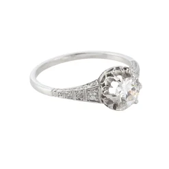 ANILLOS DE COMPROMISO Sortija solitario oro blanco color g, pureza si1 y peso 0,55 cts.