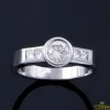 ANILLOS DE COMPROMISO Sortija oro blanco y diamantes color b, pureza vs1 y peso 0,57 cts.