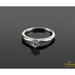 ANILLOS DE COMPROMISO Sortija solitario oro blanco y diamante color g, pureza vs1 y peso 0,40 cts.