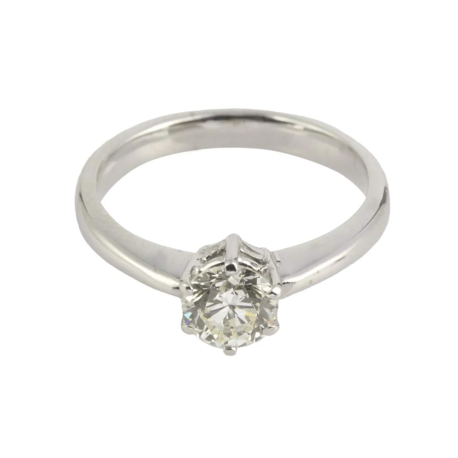 ANILLOS DE COMPROMISO Sortija solitario oro blanco color l, pureza vs1 y peso 0,65 cts.