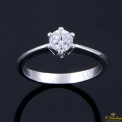 ANILLOS DE COMPROMISO Sortija solitario oro blanco color g, pureza vs1 y peso 0,50 cts.