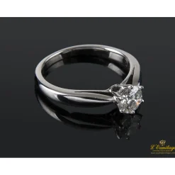 ANILLOS DE COMPROMISO Sortija solitario oro blanco color g, pureza vs1 y peso 0,50 cts.