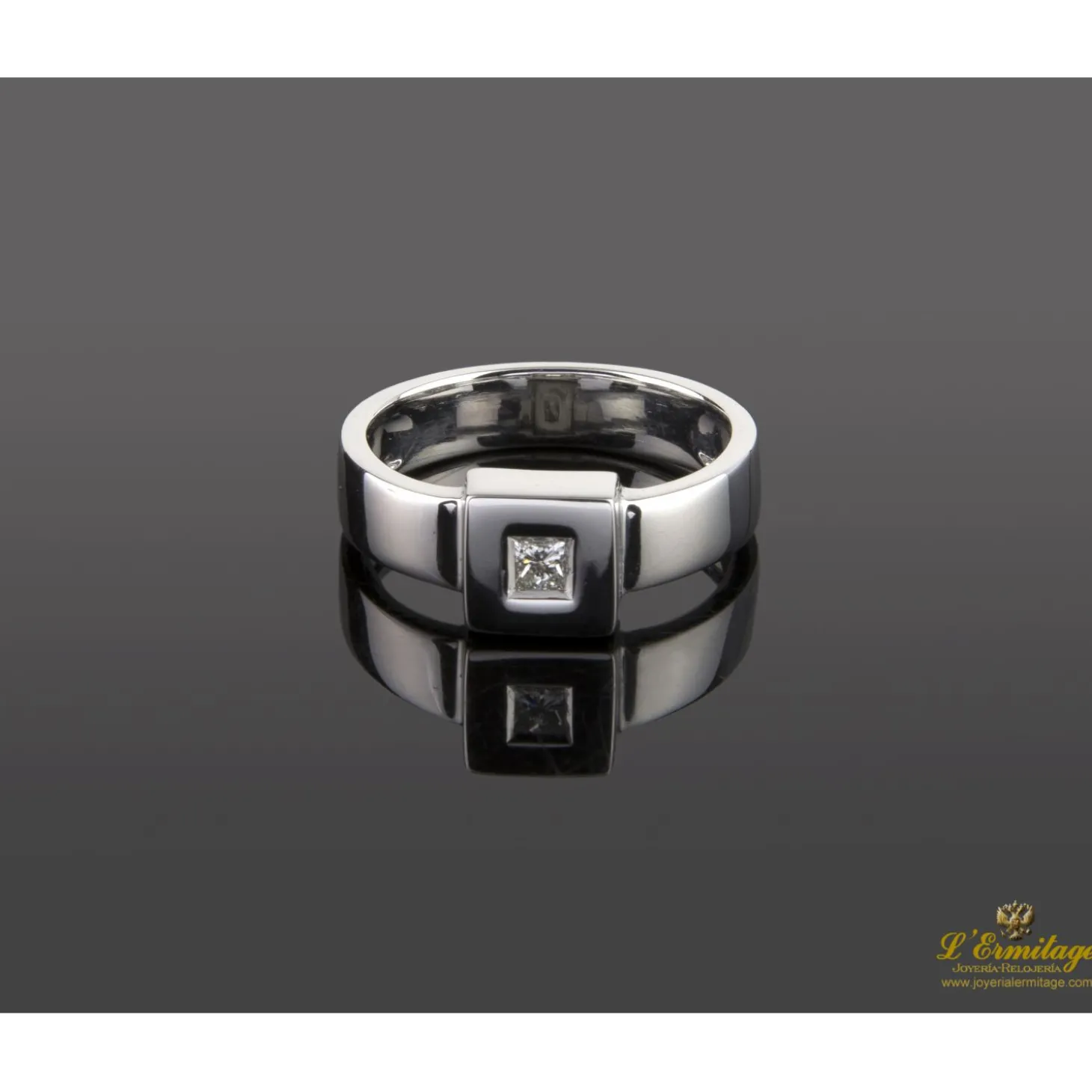 ANILLOS DE COMPROMISO Sortija solitario oro blanco.