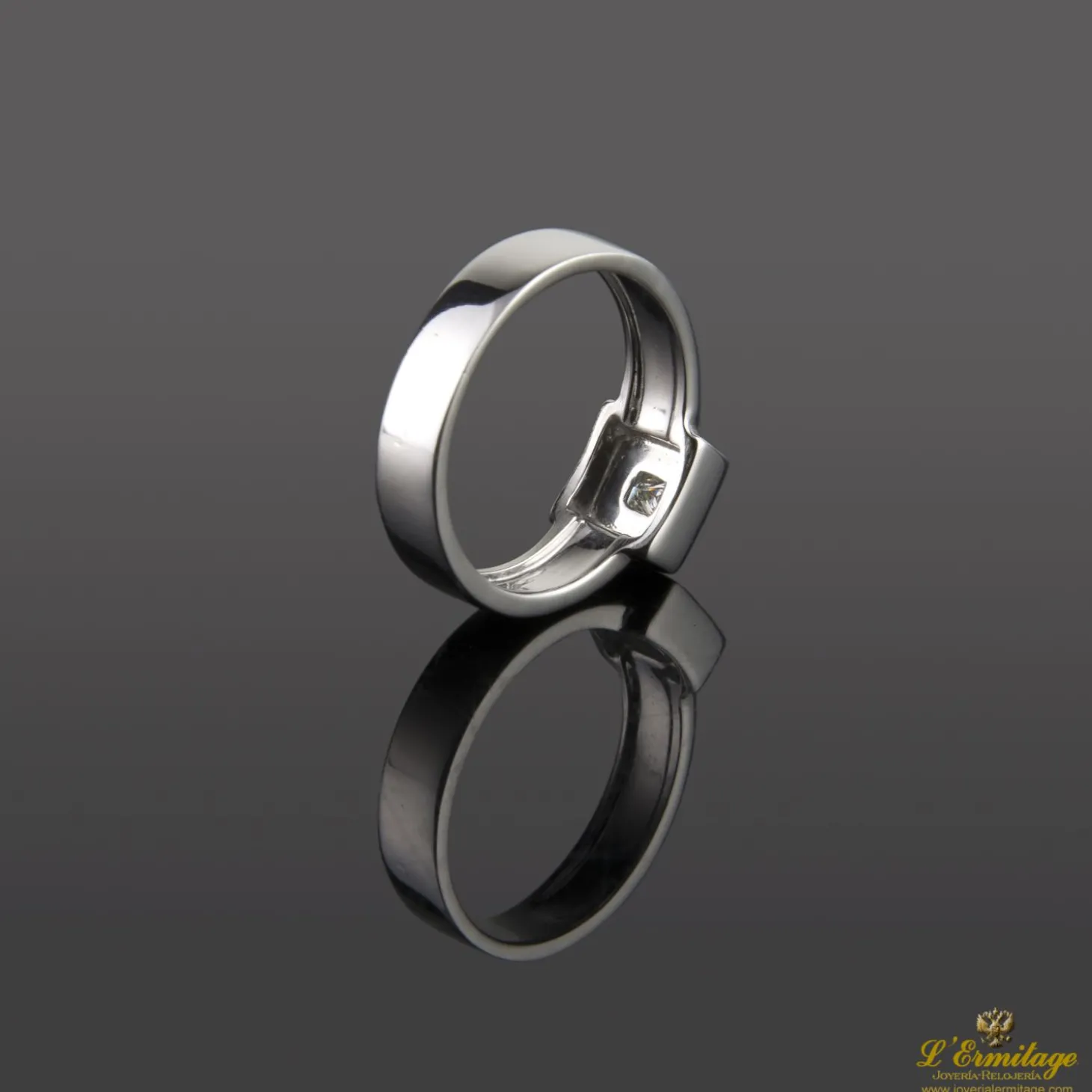 ANILLOS DE COMPROMISO Sortija solitario oro blanco.