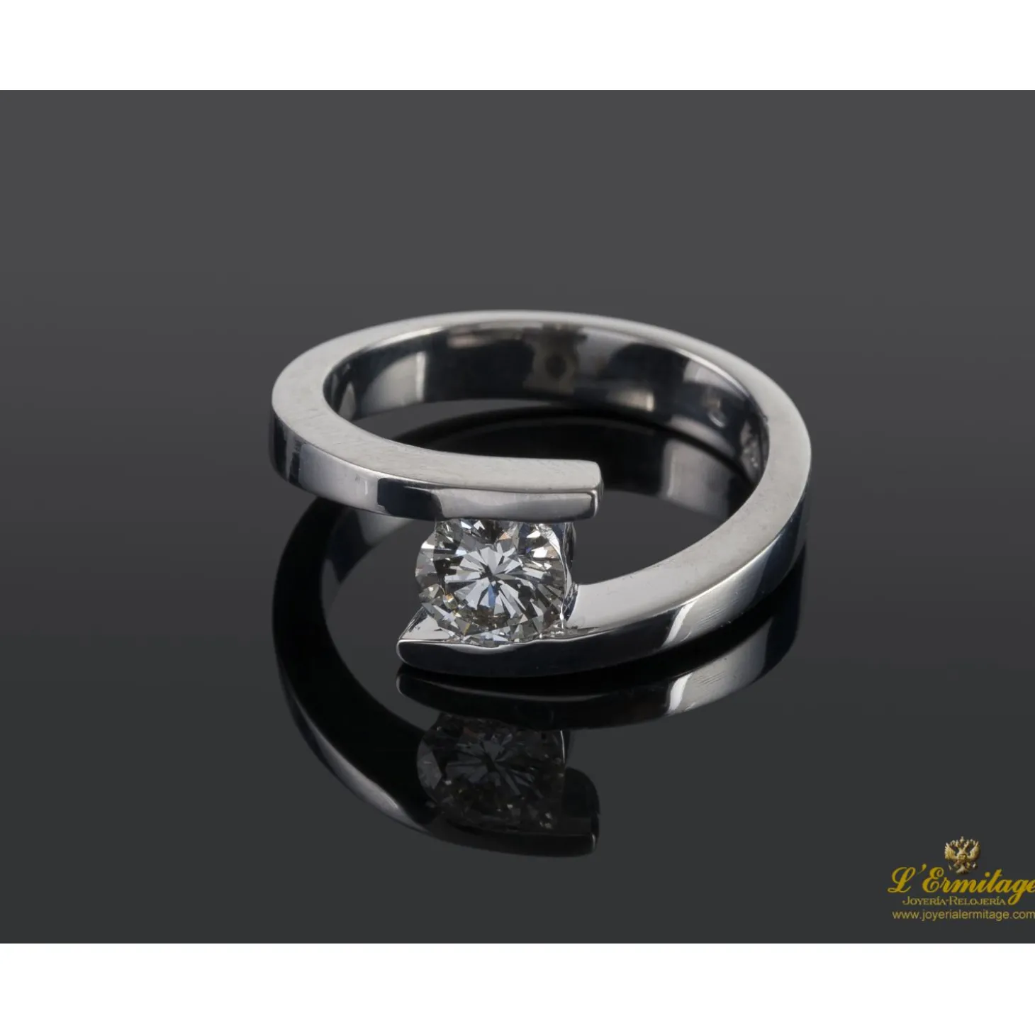 ANILLOS DE COMPROMISO Sortija solitario oro blanco color i, pureza vs1 y peso 0,51 cts.