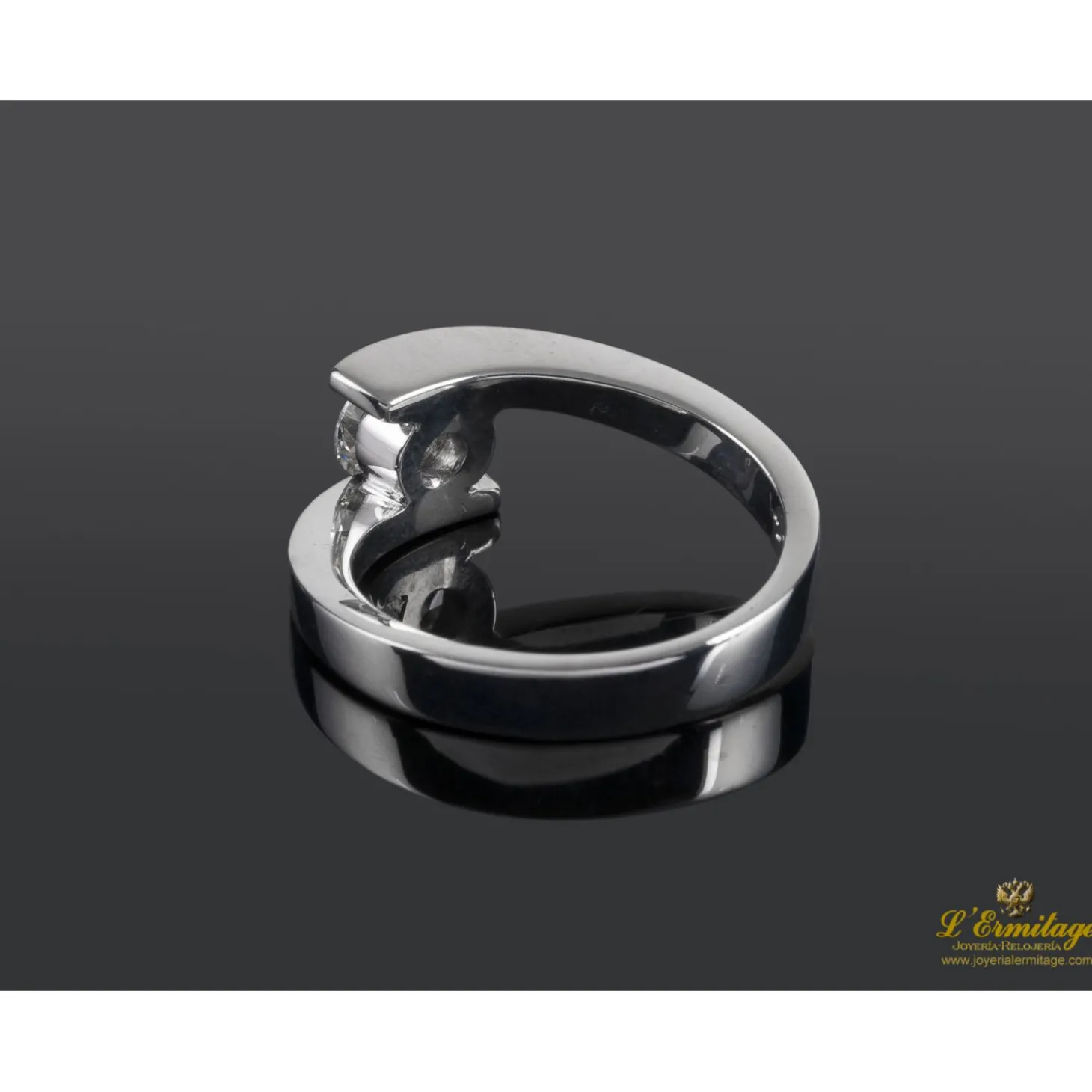 ANILLOS DE COMPROMISO Sortija solitario oro blanco color i, pureza vs1 y peso 0,51 cts.