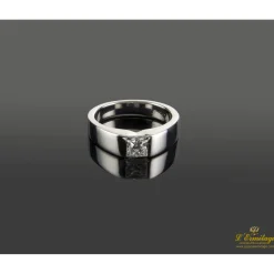 ANILLOS DE COMPROMISO Sortija solitario en oro blanco brillante princesa 0,72ct.