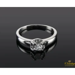 ANILLOS DE COMPROMISO Sortija solitario oro blanco color g, pureza si1 y peso 0,18 cts.