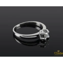 ANILLOS DE COMPROMISO Sortija solitario oro blanco color g, pureza si1 y peso 0,18 cts.