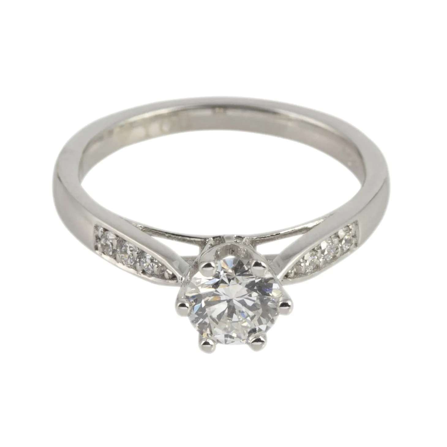 ANILLOS DE COMPROMISO Sortija solitario oro blanco color d, pureza si1 y peso 0,51 cts.