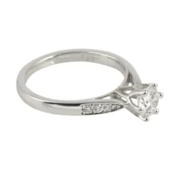 ANILLOS DE COMPROMISO Sortija solitario oro blanco color d, pureza si1 y peso 0,51 cts.