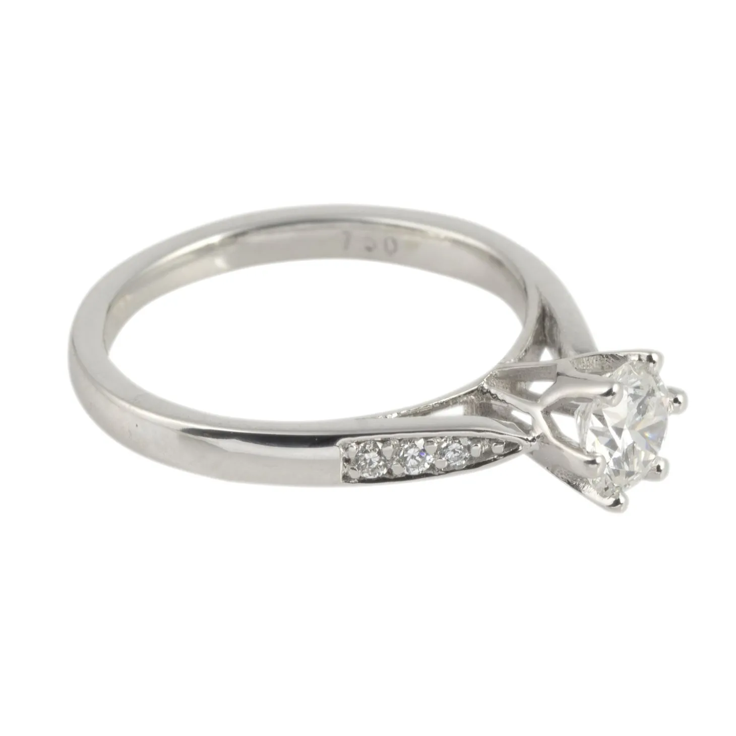 ANILLOS DE COMPROMISO Sortija solitario oro blanco color d, pureza si1 y peso 0,51 cts.
