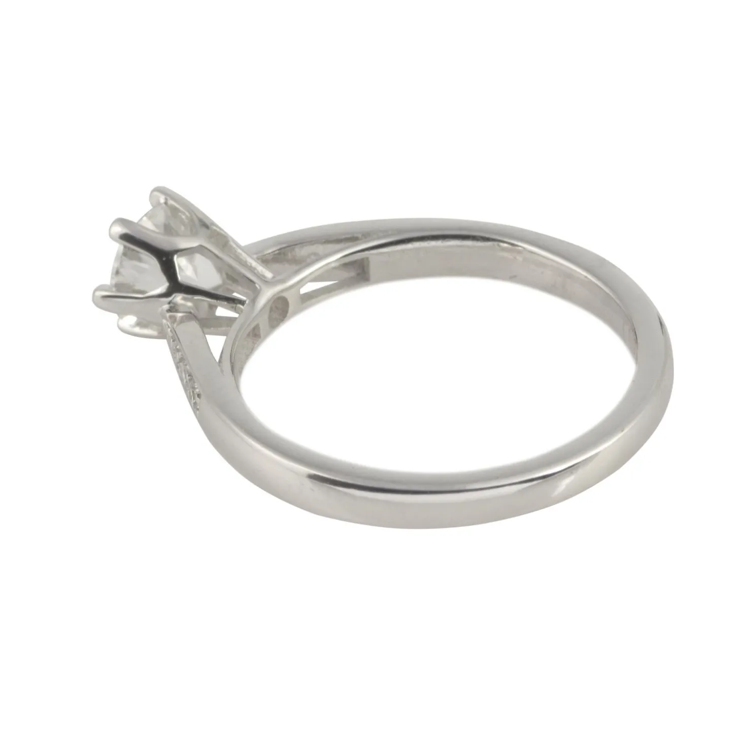 ANILLOS DE COMPROMISO Sortija solitario oro blanco color d, pureza si1 y peso 0,51 cts.