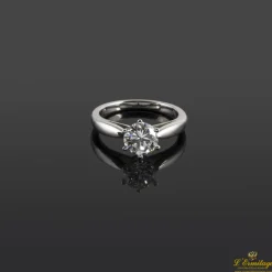 ANILLOS DE COMPROMISO Sortija solitario oro blanco color h, pureza vvs1 y peso 1,32 cts.