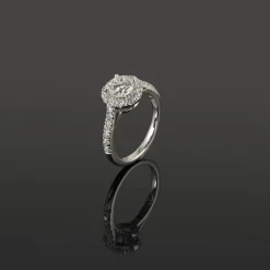 ANILLOS DE COMPROMISO Sortija solitario oro blanco y diamantes color g, pureza vs1 y peso 1,06 cts.