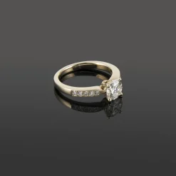 ANILLOS DE COMPROMISO Sortija solitario oro blanco color f, pureza vs1 y peso 1,05 cts.