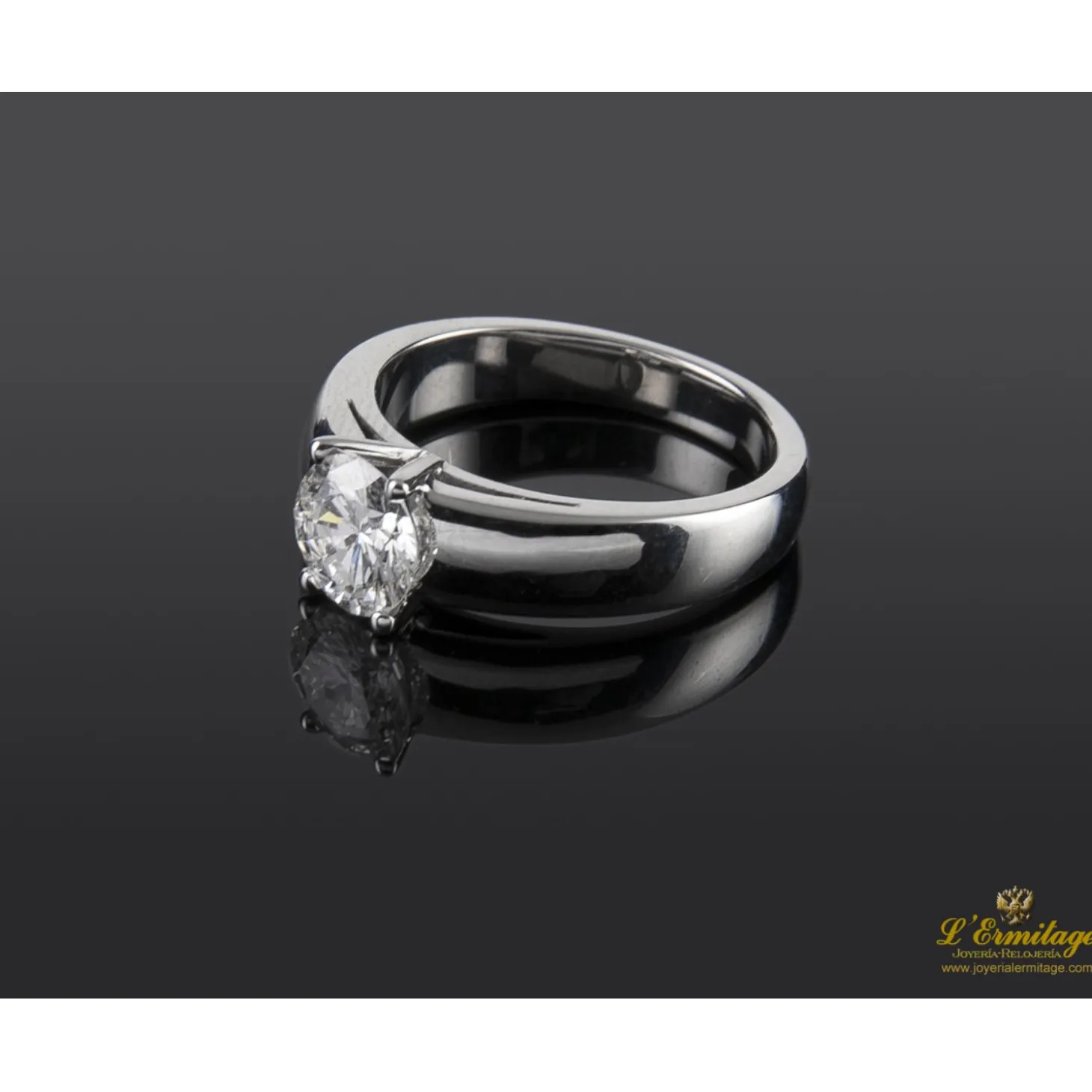 ANILLOS DE COMPROMISO Sortija solitario oro blanco color f, pureza vs2 y peso 1,10 cts.