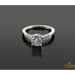 ANILLOS DE COMPROMISO Sortija solitario oro blanco y diamantes color f, pureza si2 y peso 0,95 cts.