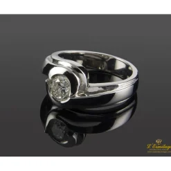 ANILLOS DE COMPROMISO Sortija solitario oro blanco color h, pureza si2 y peso 0,64 cts.