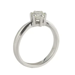 ANILLOS DE COMPROMISO Sortija solitario oro blanco color k, pureza vvs2 y peso 0,65 cts.