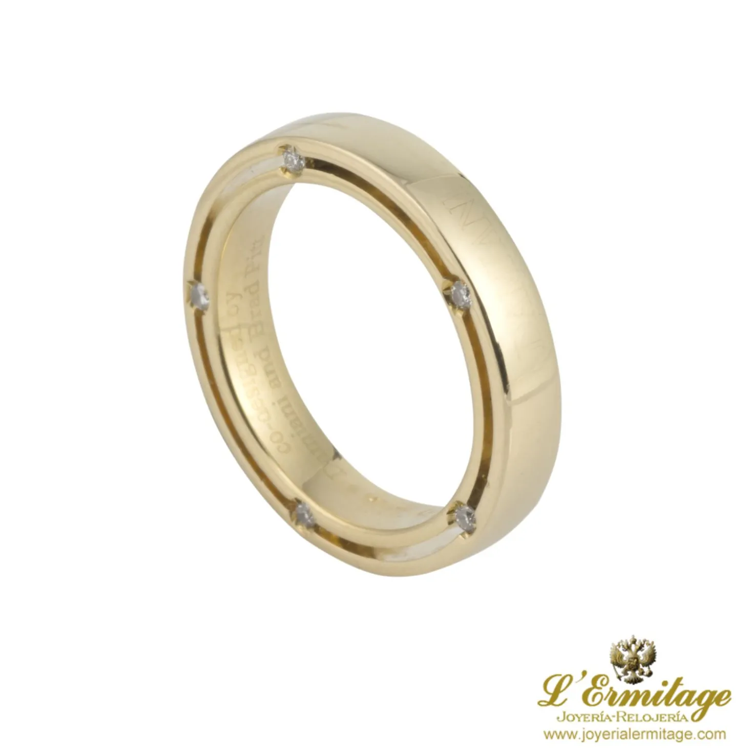 ANILLOS / SORTIJAS Alianza brad pitt oro amarillo y 10 diamantes, 3,30 mm. Talla nº: 10..