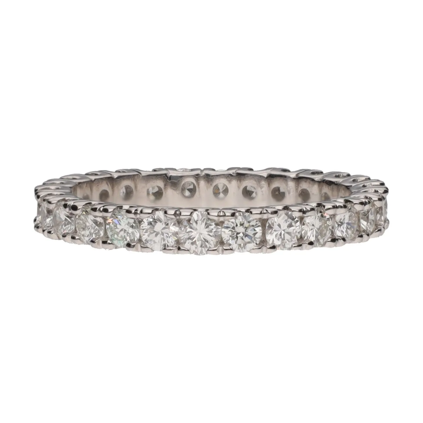 ANILLOS / SORTIJAS Alianza catalana en oro blanco con brillantes. Talla 13.