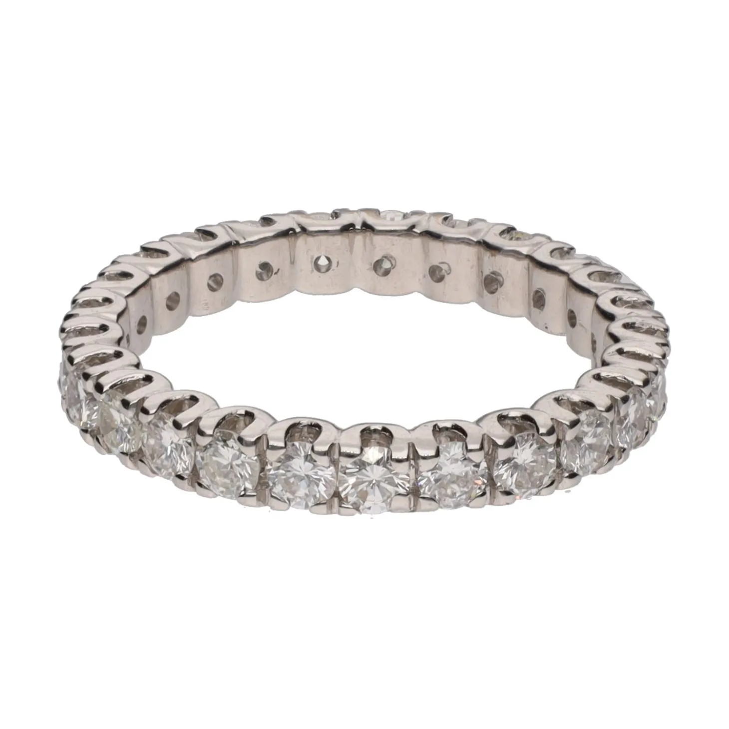 ANILLOS / SORTIJAS Alianza catalana en oro blanco con brillantes. Talla 13.