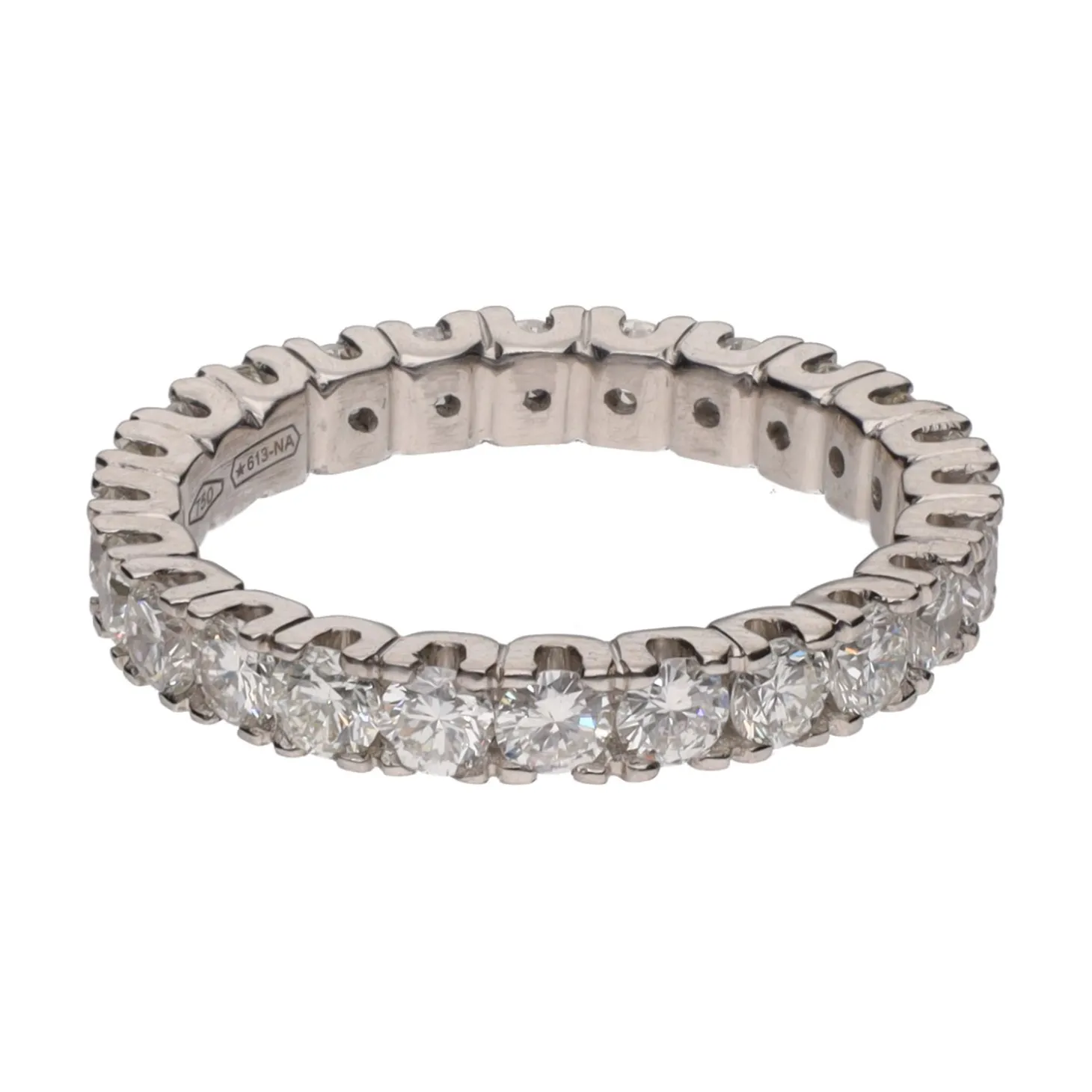 ANILLOS / SORTIJAS Alianza catalana en oro blanco con brillantes. Talla 11.