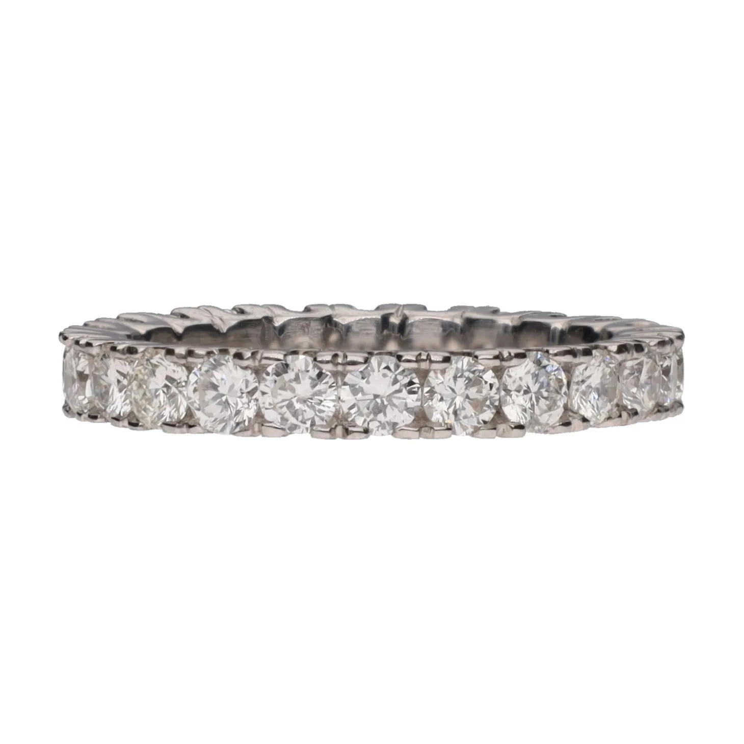 ANILLOS / SORTIJAS Alianza catalana en oro blanco con brillantes. Talla 11.