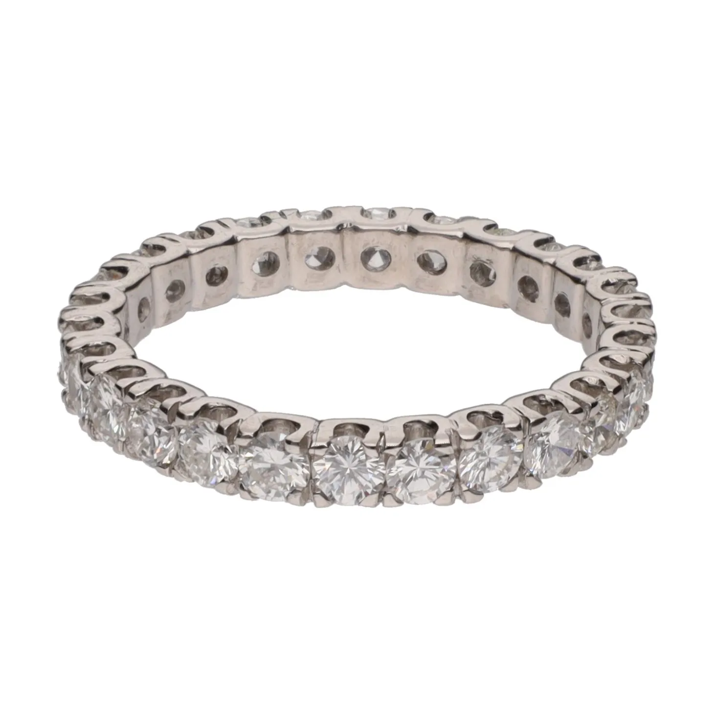 ANILLOS / SORTIJAS Alianza catalana en oro blanco con brillantes. Talla 14.