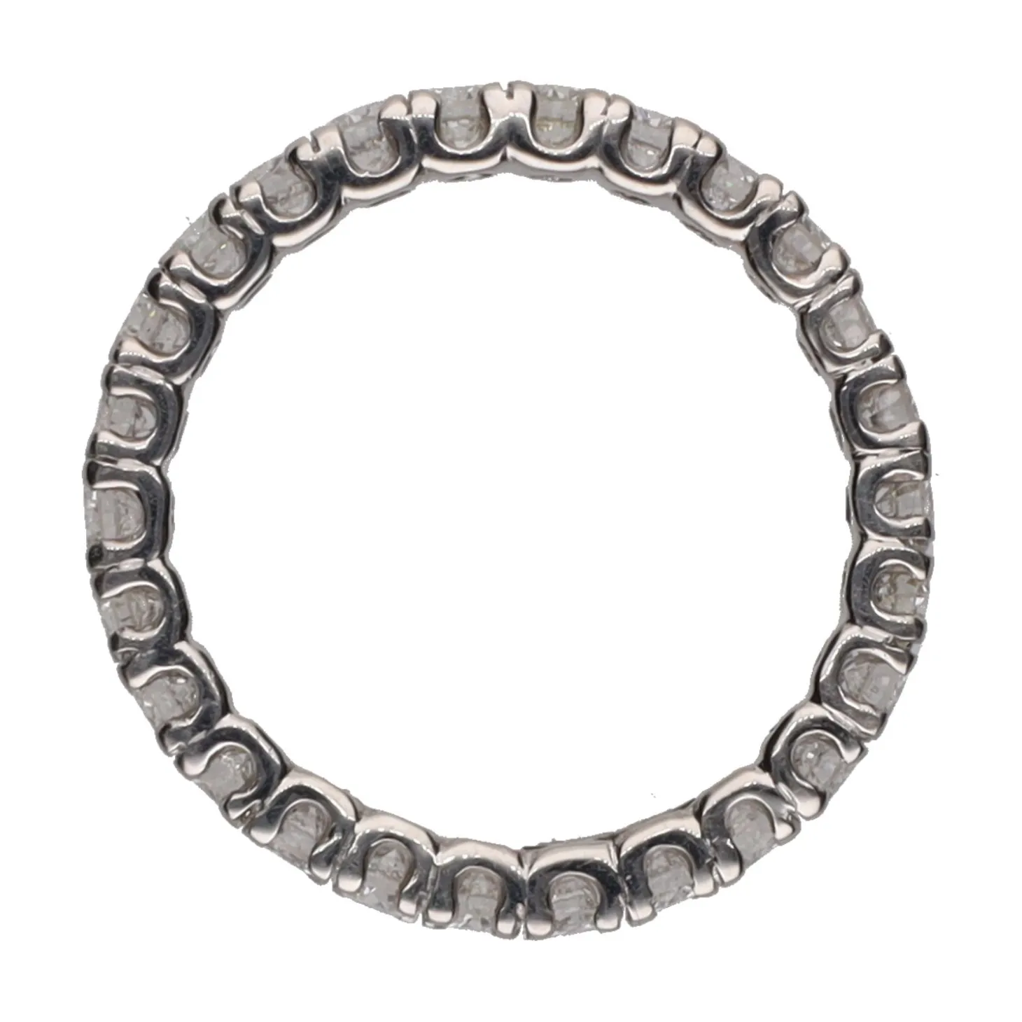 ANILLOS / SORTIJAS Alianza catalana en oro blanco con brillantes. Talla 14.