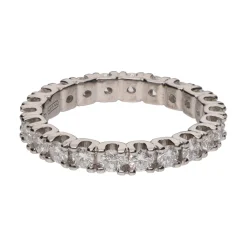 ANILLOS / SORTIJAS Alianza catalana en oro blanco con brillantes. Talla 14.